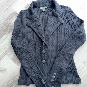 Apt. 9 black Cable Knit Cardigan sweater jacket 100% cotton